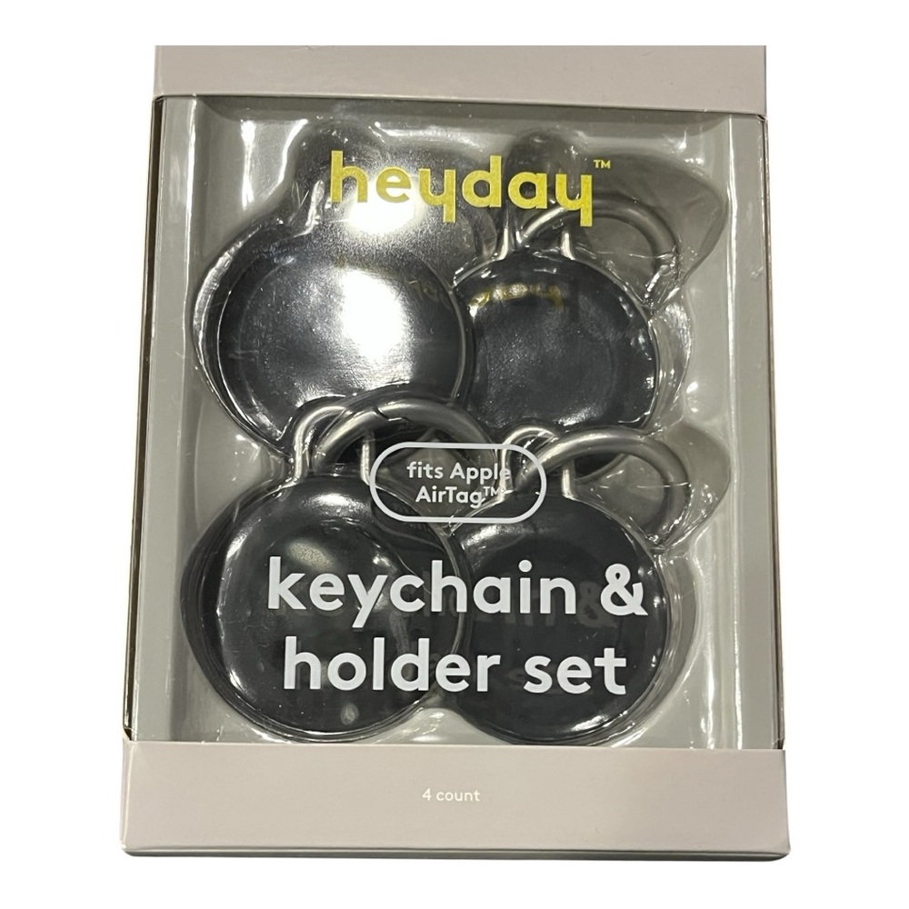 Apple AirTag 4pk Silicone Keychain - heyday Black - Picture 2 of 7